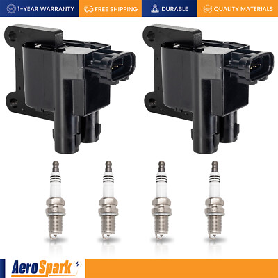 2 Ignition Coil + 4 Platinum Spark Plug fit Toyota 4Runner 1997-2000 2.7L UF180