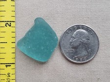 GENUINE BEACH SEA GLASS SURF TUMBLED TEAL GREEN BLUE OCEAN FROSTED PENDANT R1