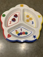 Divided 3 Part Heavier Melamine Plate Dish 1-2-3 Baby Einstein by Playtex 8"