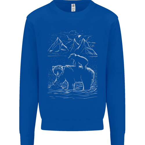 A Bear and It's Cub Mens Sweatshirt Jumper - Picture 9 of 77