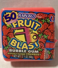 VINTAGE 1994 Leaf RAIN-BLO STRAWBERRY Bubble Gum 50 Gum Balls-NOS- SEALED-RARE