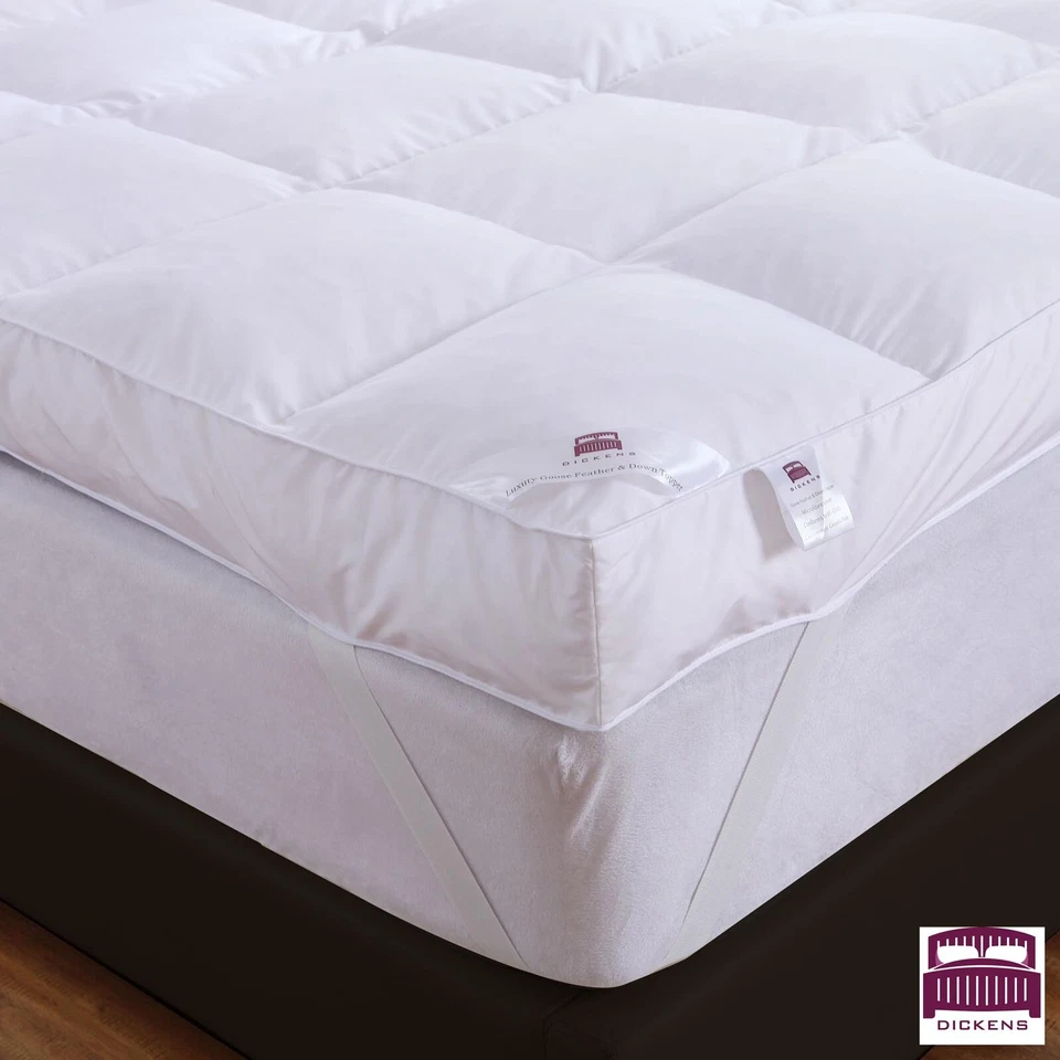 12.5CM GOOSE FEATHER & DOWN MATTRESS TOPPER ENHANCER 5" INCH DOUBLE SIZE - Image 2 of 4