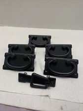 Lot Of 6 Mixed Vtg. Drawer Pulls - Square Base W/ Hanging Bail Trunk