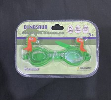 Dinosaur Silicone Swimming Goggles Girls Kids Green Lifeguard Adjustable NEW 
