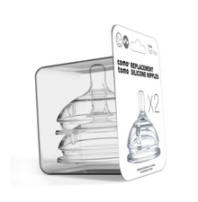 Comotomo Replacement Nipples in Slow Flow for Ages 0 3 Months : 2 Count