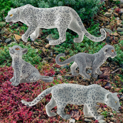 New White Leopard Figure Snow Leopard Figurine PVC - Picture 6 of 9