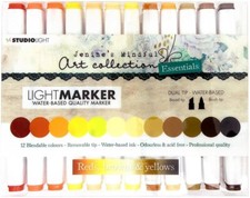 Studio Light -LIGHT MARKER - WATER BASED - 12 RED, BROWN N YELLOW - 2 PACKAGES