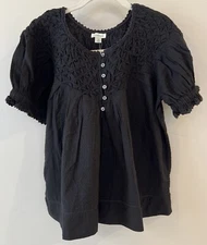 NWT Sundance Catalog “Sweetpea Top” in Black Size M $88