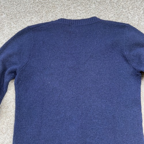 Maglione lana vintage Old Colony donna piccolo blu navy scollo a V Scotch Nap USA - Foto 12 di 13