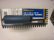 Superior Bilt 85-53G Soft Grip SS Tile Trowel Thin-Setting   1/4 x 1/2 x 1/4 "