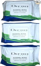 Define Health Hand Sanitizing Wipes 75% Alcohol 150 Wipes (3 Packs of 50 Wipes)