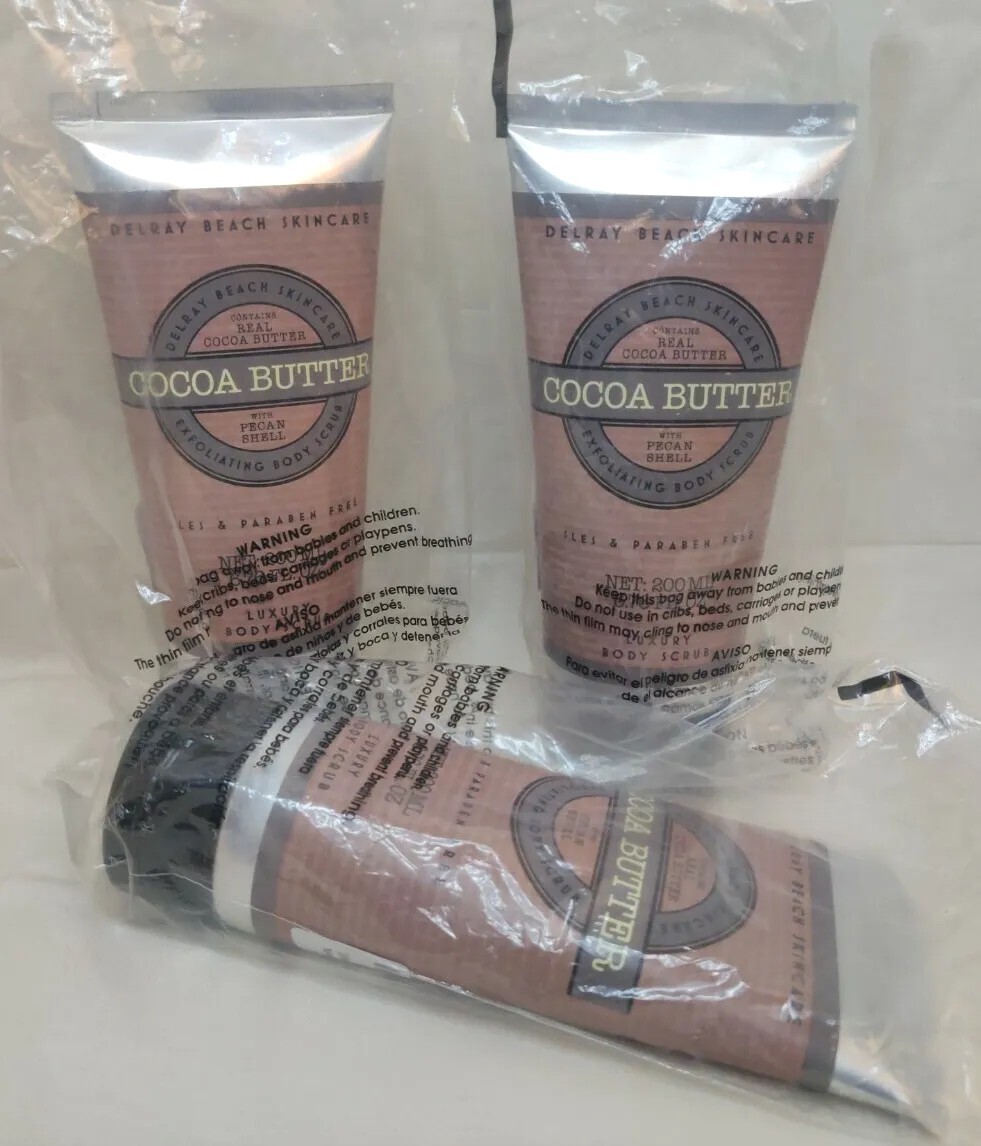 LOT of 2~Delray Beach Skincare Luxury Body Scrub Cocoa Butter~6.76 FL. Oz ~NEW! 