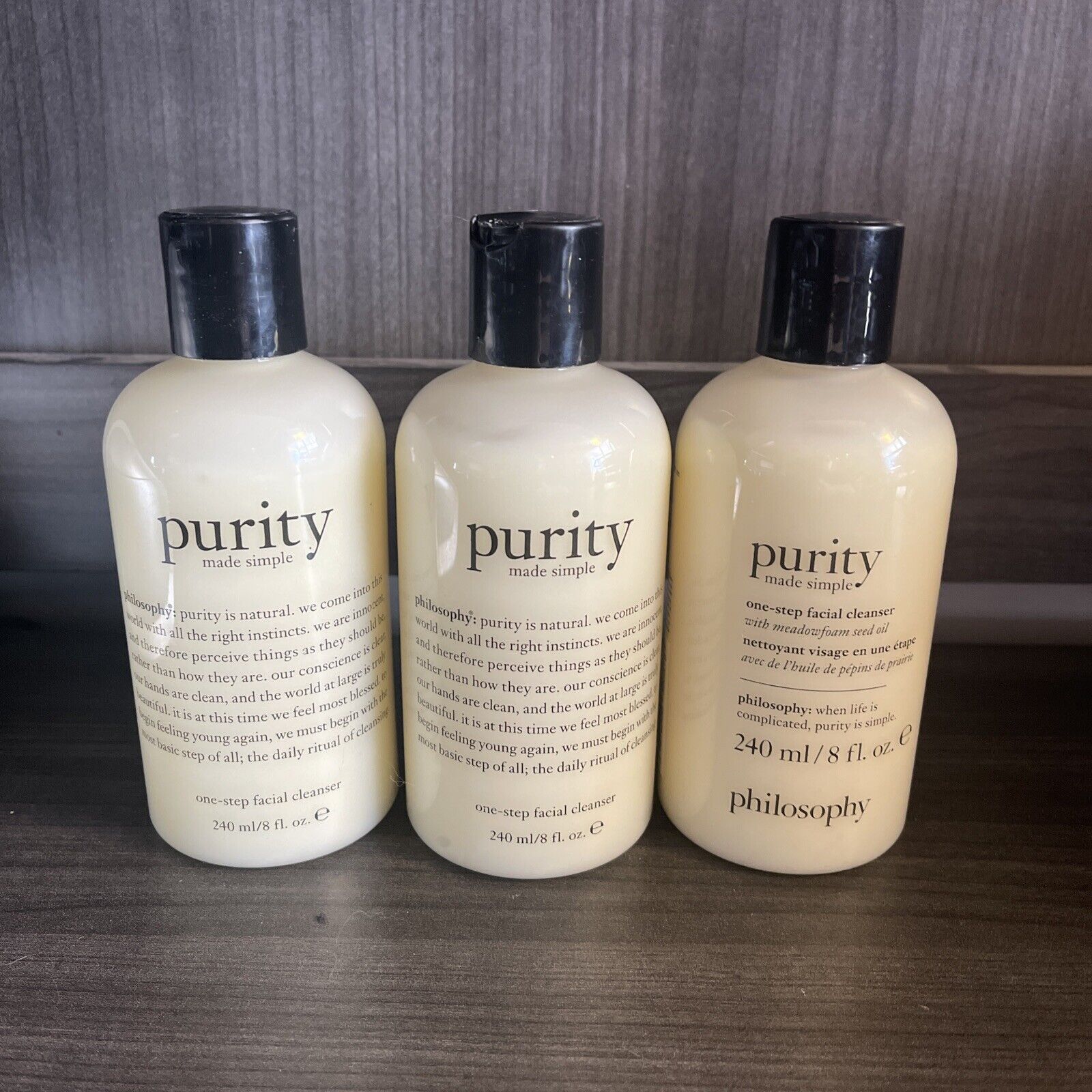 3X Philosophy Purity One-Step Facial Cleanser 8oz each 24oz total SEALED