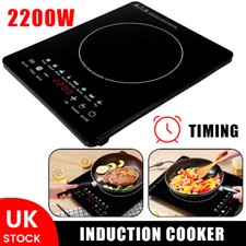 Portable 2200W Electric Induction Hob Single Cooker Hot Plate Hobs Cooking Stove