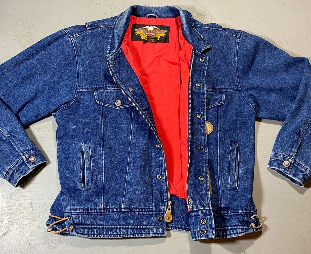 Vintage Harley Davidson Lined BIG TWIN Denim Jean Jacket