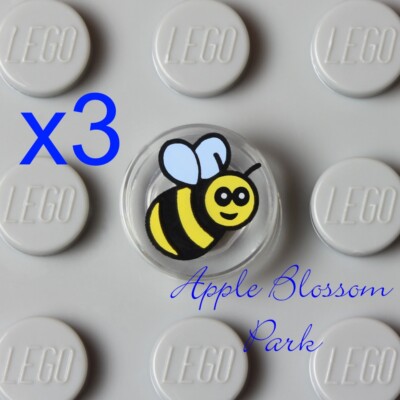 専用(´∀｀) Lot/3 LEGO Minifig HONEY BEE 1x1 Round TILE - Bumble Bee Winnie
