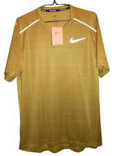 Nike Dri-Fit Miler Men's Running Shirt Size M AJ7565-307 Dijon Gold