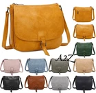 Ladies Leather Detail Satchel Bag Women Crossbody Messenger Shoulder Handbags UK
