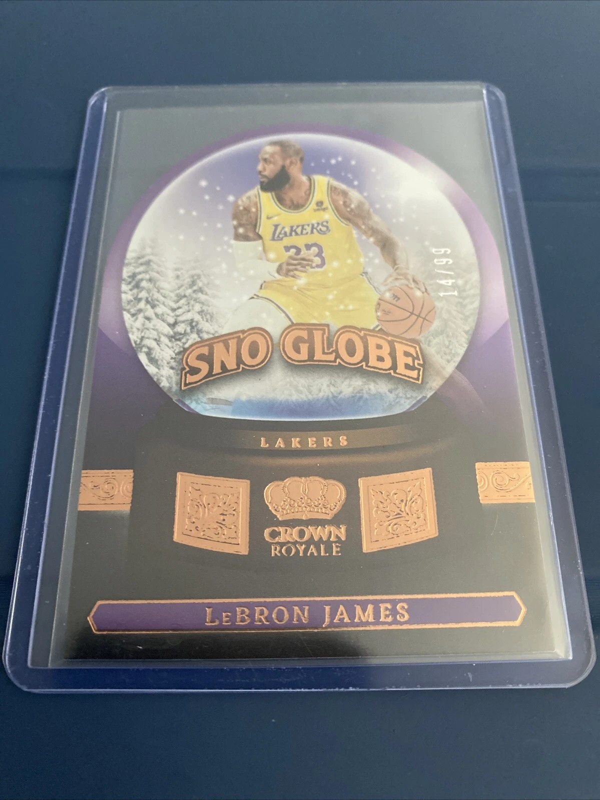 Lebron James 2023-24 Panini Crown Royale Sno Globe Prizm Die Cut /99 Lakers