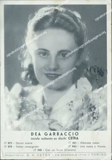 cf634 cartolina dea garbaccio cantante  personaggi famosi