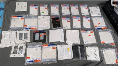 Large Lot of 28 Mixed Wall Plates - Leviton, P&S - Blank & Decora - New