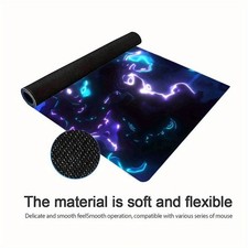 40 90cm Abstract Neon Light Mouse Pad Office Desk Mat - Non-Slip Rubber Base,