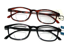 2 pr Bifocal Reading Glasses medium size traditional frame power 1.75 men Women