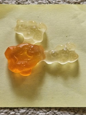 Rare 4 Error Gummy Bear Attached 2 Clear 2 Orange Authentic With Bag Albanese