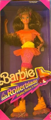 Vintage Rollerblade Teresa Barbie Doll Skates Flicker 'n Flash #2216 1991 Rare