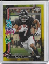 2025 Topps Chrome Bijan Robinson Future Stars Yellow Refractor #'d 027/275