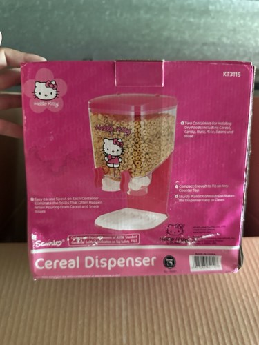 HELLO KITTY Cereal Dispenser 2 Containers for Cereal, Candy, Nuts OPEN BOX - Picture 1 of 1