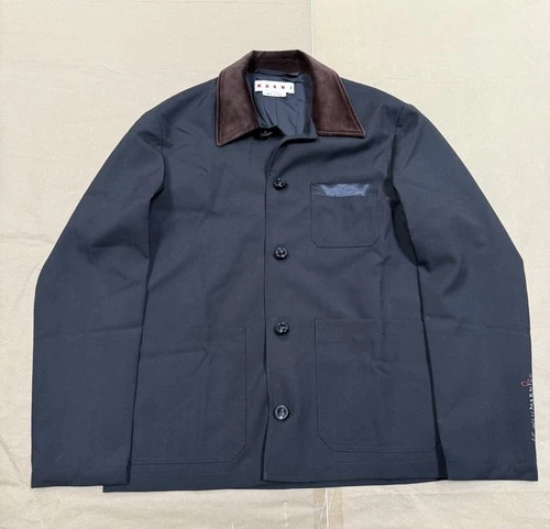 $800 Marni Men's Black Wool Workwear Shirt Jacket Buttoned Size 50 / 175 / 92A - product listing photo