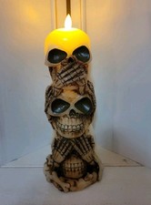 Halloween Skulls Flickering Flameless Candle