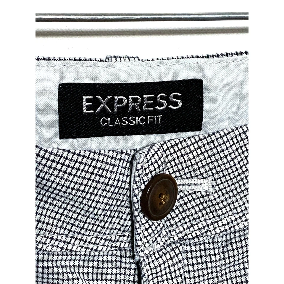 Pantalones Cortos Express Calce Clásico Negro Blanco Cuadros Geométricos Para Hombre 28 Preppy Monocromo Foto 3 de 4