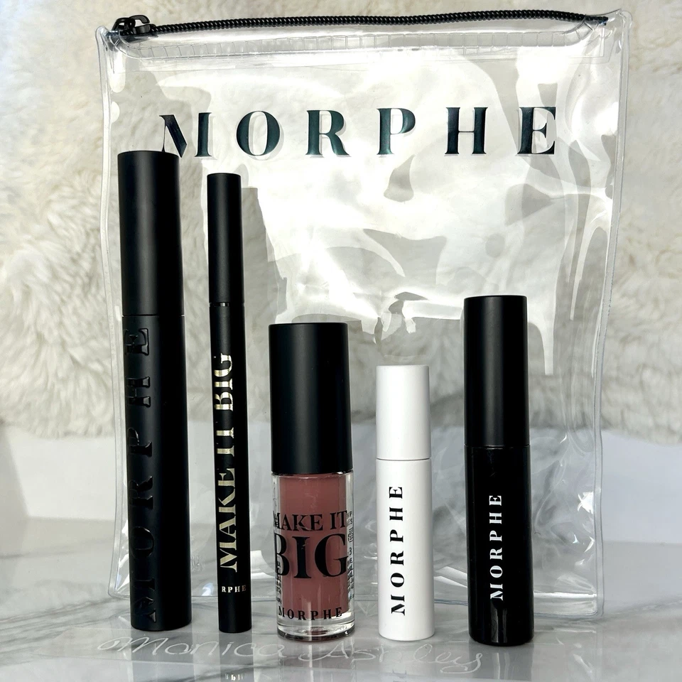 Morphe Makeup Gift Set Make It BIG Mascara Plumping Gloss, Liner Brow Gel Primer