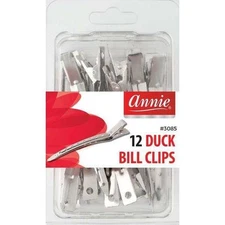 (1PK)Annie Duck Bill Clips, 12 Count Metal Hair Clips, Silver$3085