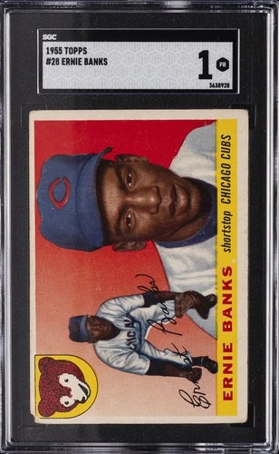 1955 TOPPS #28 ERNIE BANKS SGC 1