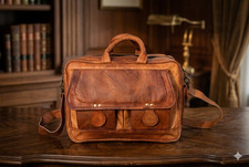 New Men s Genuine Goat Messenger Satchel Bag Updated leather