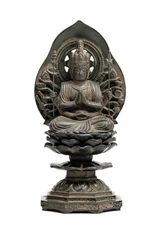 Senju-Kannon Thousand-Armed God Japanese Buddhist Statue Bronze 15.5cm Japan
