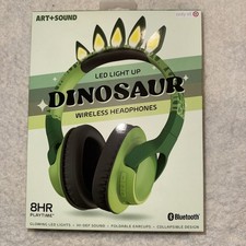 LED Light Up Dinosaur Wireless Headphones Bluetooth