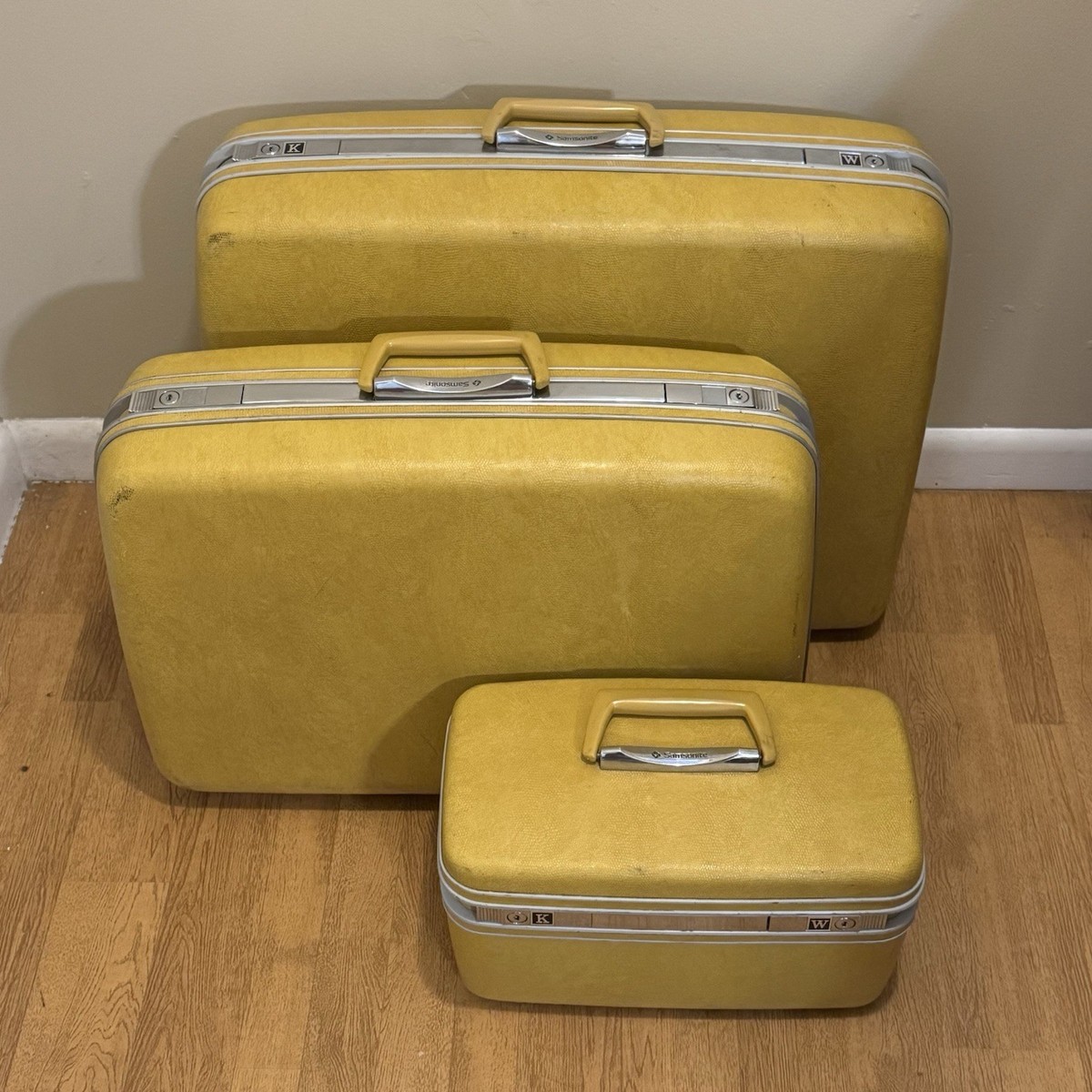 70年代ビンテージサムソナイトアタッシュケース Vintage 1970's Samsonite Hardcover Suitcase Set Yellow 3