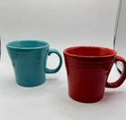 Fiesta Tapered 15-oz. Mugs, 1-Turquoise And 1-Scarlet.