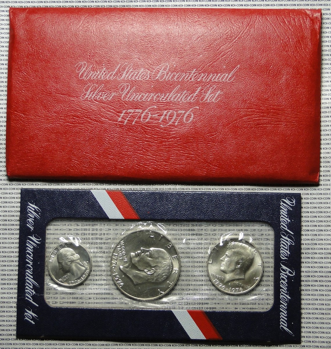 United States mint 1776-1976 bicentennial original 3 silver coin