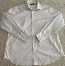 Tommy Hilfiger Slim Fit Stretch Dress Shirt White Geometric XL 17 34/35