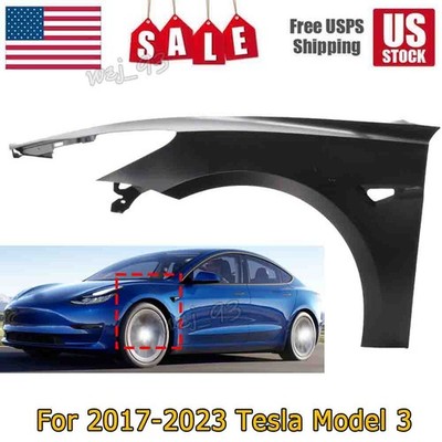 1081401E0D For Tesla Model 3 FRONT FENDER DRIVER SIDE 17-23 Black w/ code PBSB