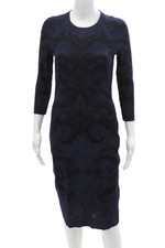 Alexander McQueen Womens Floral Dress Blue Size M