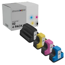 4PK BLACK COLOR Ink Cartridge for HP02 HP 02 PhotoSmart 3210v 3210xi D7145 D7168