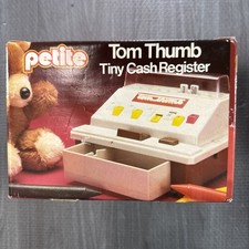 Vintage Tom Thumb Tiny Toy Cash Register Plastic Petite Made in England NIB