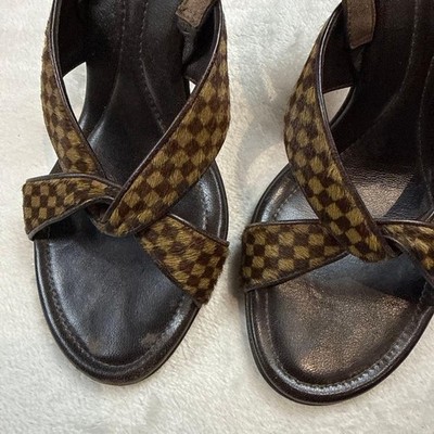 Louis Vuitton Sandals Shoes Monogram Damier EU 36 US 6 Dark Brown Louis Vuitton Sandals Shoes Monogram Damier EU 36 US 6 Dark Brown