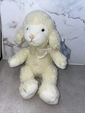 Russ Berrie FLUFFLES LAMB Prayerfull Thoughts W Figurine Plush Beanie NEW VTG 